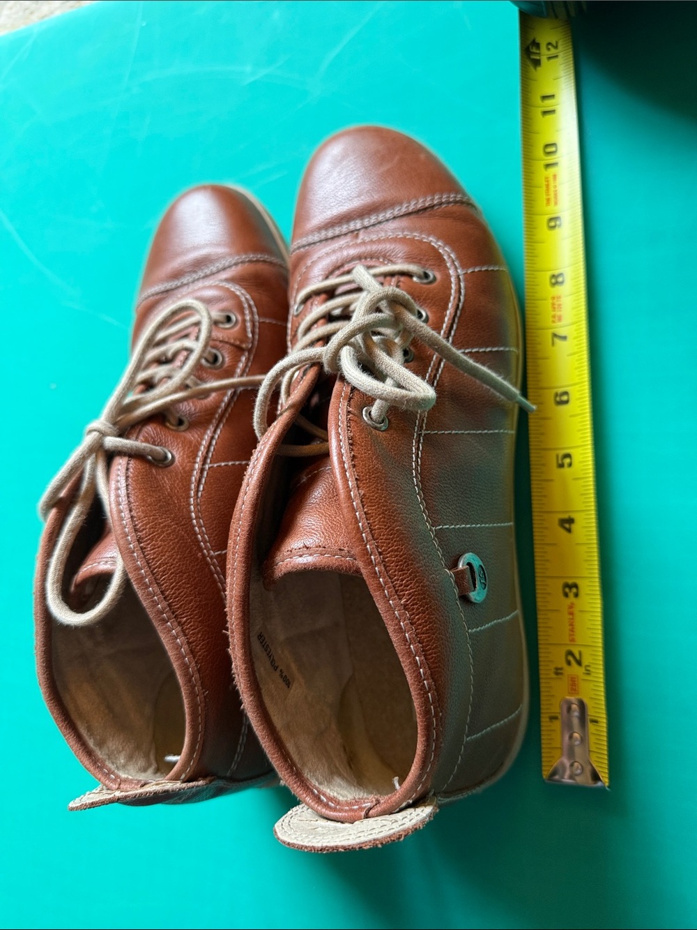 Josef Seibel Women's Brown Leather Lace-Up Booties high top sneakers 42 or 10 - Picture 5 of 7
